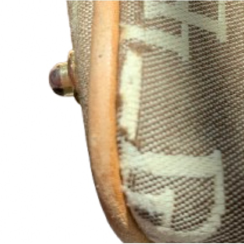 DOONEY & BOURKE Small Domed Pocket Satchel Bag Tan Logo Canvas Leather Trim - Picture 14 of 16